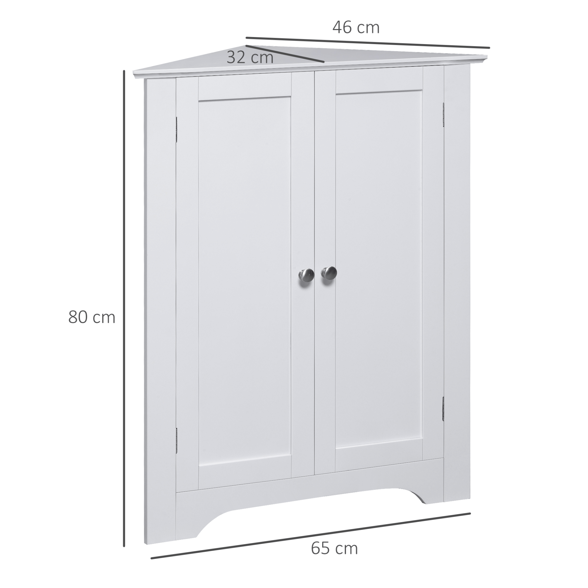 Triangle Bathroom Cabinet - Space-Saving Corner Storage, Optimize compact bathrooms with the kleankin Triangle Bathroom Cabinet. Features a recessed door and adjustable shelf for stylish, functional storage.