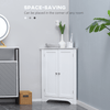 Triangle Bathroom Cabinet - Space-Saving Corner Storage, Optimize compact bathrooms with the kleankin Triangle Bathroom Cabinet. Features a recessed door and adjustable shelf for stylish, functional storage.