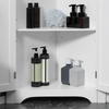 Triangle Bathroom Cabinet - Space-Saving Corner Storage, Optimize compact bathrooms with the kleankin Triangle Bathroom Cabinet. Features a recessed door and adjustable shelf for stylish, functional storage.