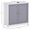 Under-Sink Storage Cabinet with Adjustable Shelf - 60x60cm, Maximize bathroom storage with a space-saving under-sink cabinet. Features an adjustable shelf and drain hole. Stylish white and grey finish.