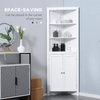 kleankin Triangle Bathroom Cabinet - Space-Saving Storage, Optimize your space with the stylish kleankin Triangle Cabinet, featuring 3-tier shelves and a spacious cupboard for all your storage needs.