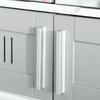 Stylish Grey Bathroom Mirror Cabinet - Wall Mounted, Upgrade your bathroom with a wall-mounted grey mirror cabinet featuring dual mirrored doors, an adjustable inner shelf, and organized storage for toiletries.