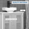 Modern Grey Under Sink Bathroom Cabinet, Adjustable Shelves, Upgrade your bathroom with a stylish, space-saving under sink vanity unit. Slatted doors and adjustable shelves for flexible storage.