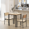 Compact 3-Piece Dining Table Set - Wood & Metal Bistro, Elevate your dining area with this compact 3-piece set featuring a natural wood finish, high back chairs, and space-saving design perfect for any decor.