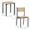 Compact 3-Piece Dining Table Set - Wood & Metal Bistro, Elevate your dining area with this compact 3-piece set featuring a natural wood finish, high back chairs, and space-saving design perfect for any decor.