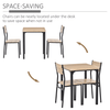 Compact 3-Piece Dining Table Set - Wood & Metal Bistro, Elevate your dining area with this compact 3-piece set featuring a natural wood finish, high back chairs, and space-saving design perfect for any decor.