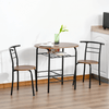 3-Piece Industrial Dining Table Set - great for Small Spaces, Upgrade your space with our 3-piece dining table set, featuring a metal frame, wood top, storage shelf, and 2 chairs. Ideal for kitchens and breakfast nooks.