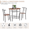 3-Piece Industrial Dining Table Set - great for Small Spaces, Upgrade your space with our 3-piece dining table set, featuring a metal frame, wood top, storage shelf, and 2 chairs. Ideal for kitchens and breakfast nooks.