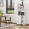 HOMCOM White Freestanding Kitchen Cupboard with Storage, Organize your kitchen stylishly with the HOMCOM cupboard featuring adjustable shelves, drawers, and a sleek modern design.