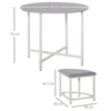 Modern Round Dining Table Set with 4 Stools, Perfect for family gatherings, this set features a compact, space-saving design with four upholstered stools that tuck neatly under the table.