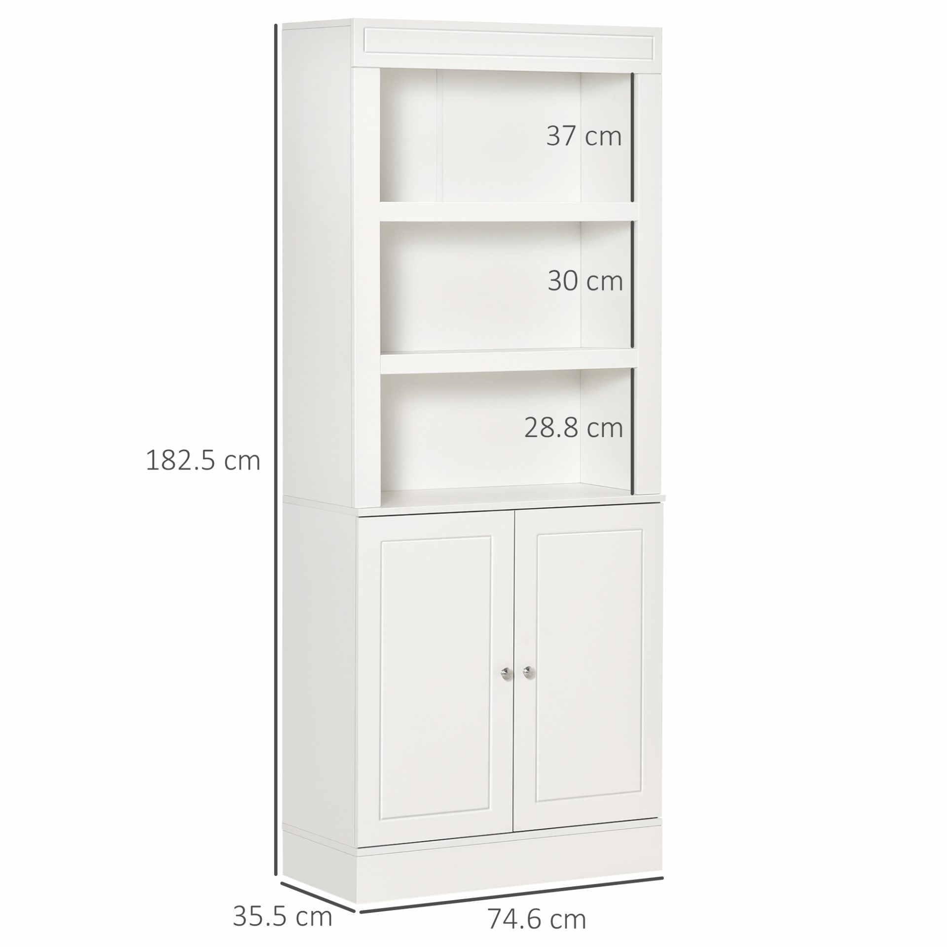 HOMCOM 6-Tier Kitchen Cupboard - Maximize Space, Maximize your kitchen space with the HOMCOM freestanding cupboard featuring adjustable shelves and ample storage for all your essentials.