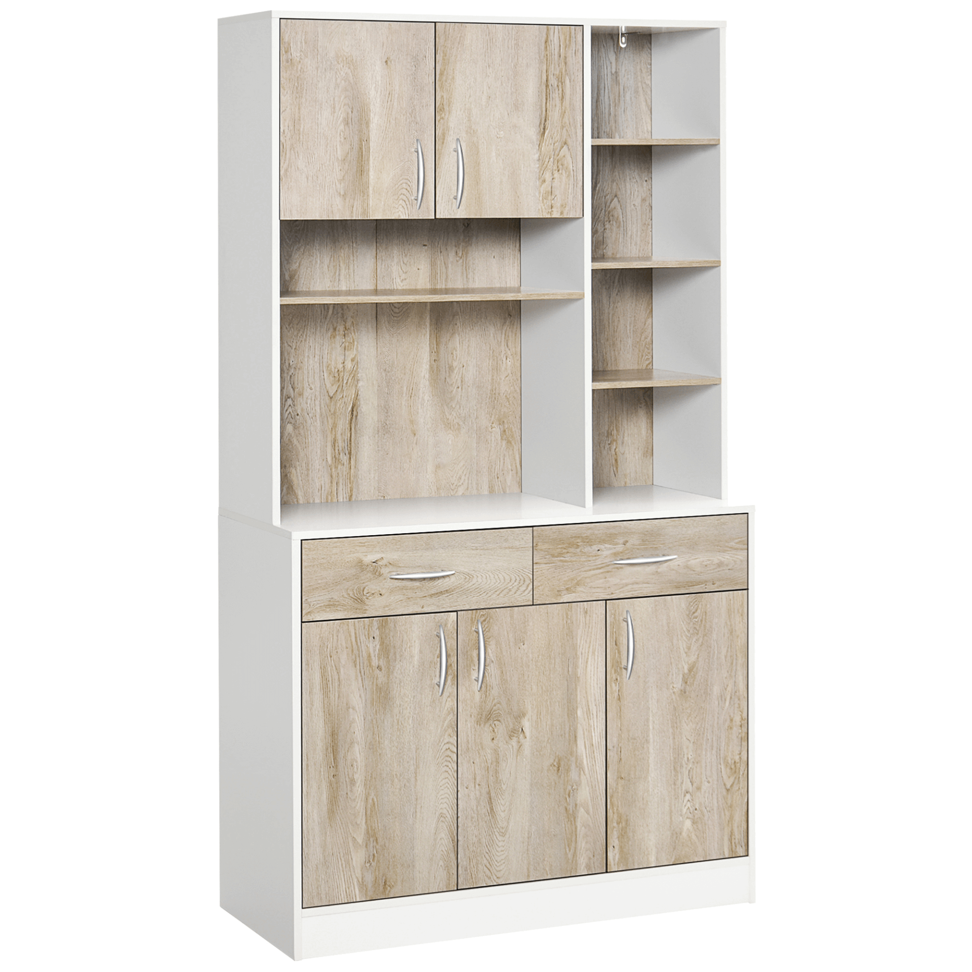 HOMCOM Kitchen Cupboard Sideboard Storage Unit, Versatile HOMCOM storage sideboard with adjustable shelves and drawers. Perfect for kitchens, dining rooms, and living areas.