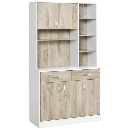 HOMCOM Kitchen Cupboard Sideboard Storage Unit, Versatile HOMCOM storage sideboard with adjustable shelves and drawers. Perfect for kitchens, dining rooms, and living areas.