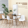 Retro Dining Chairs Set of 4 - Curved Back & Metal Legs, Upgrade your space with these Scandinavian style chairs featuring white seats and wood-effect metal legs. Perfect for kitchen, dining, and living rooms.