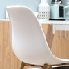 Retro Dining Chairs Set of 4 - Curved Back & Metal Legs, Upgrade your space with these Scandinavian style chairs featuring white seats and wood-effect metal legs. Perfect for kitchen, dining, and living rooms.