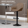 HOMCOM Adjustable Swivel Bar Stools Set of 2 - Dark Brown, Elevate your space with these stylish adjustable bar stools in dark brown PU leather. Perfect for kitchens and dining rooms.