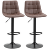 HOMCOM Adjustable Bar Stools Set of 2 - Brown, Enjoy comfort and style with these modern swivel bar stools, perfect for any kitchen or home pub. Upgrade your seating experience today!