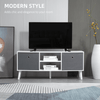 TV Cabinet Stand with Foldable Drawers & Shelves, Organize your space with our TV cabinet for 50" flat screens. Features fabric drawers, shelves, and efficient cable management. Stylish and stable design.