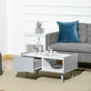 Modern Marble-Effect Coffee Table with Storage, Elevate your living room with a stylish marble-effect coffee table. Features a two-tone design, inner storage, and a sleek look. Perfect for modern decor.