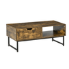 Rustic Industrial Coffee Table with Storage, Upgrade your space with this Industrial Coffee Table. Features a rustic wooden top, metal frame, and ample storage. Perfect for living rooms, or receptions.