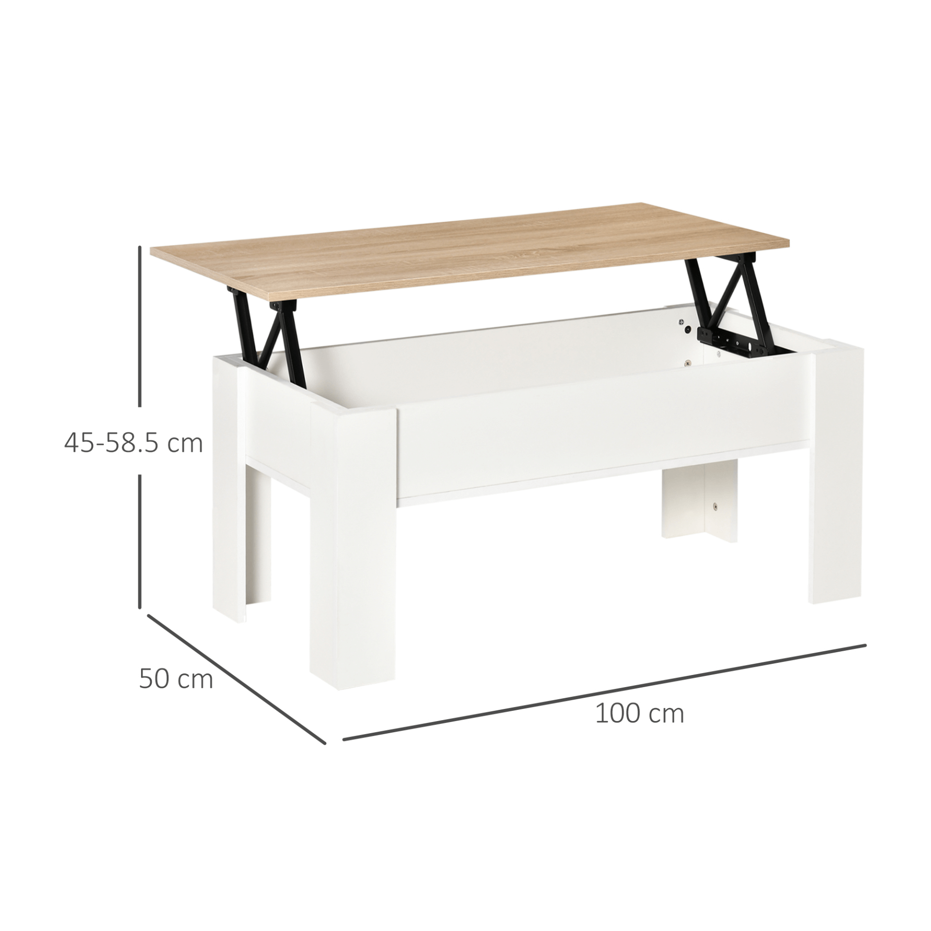 Lift Top Coffee Table with Hidden Storage, Modern Piece, Upgrade your living room with a sleek, multifunctional lift-top coffee table featuring hidden storage and a convenient work surface. Stylish and practical!