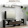 Modern 65" TV Cabinet & Wall Shelf - Black & Dark Brown, Shop our sleek Modern TV Cabinet with Wall Shelf. Stylish design, ample storage, in black and dark brown. Perfect for any home or office space!