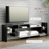 Modern 65" TV Cabinet & Wall Shelf - Black & Dark Brown, Shop our sleek Modern TV Cabinet with Wall Shelf. Stylish design, ample storage, in black and dark brown. Perfect for any home or office space!