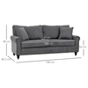 Grey 2 Seater Sofa | Elegant Loveseat for Living Room, Upgrade your home with this stylish grey 2 seater sofa, featuring nailhead trim and cushions. Perfect for small spaces.