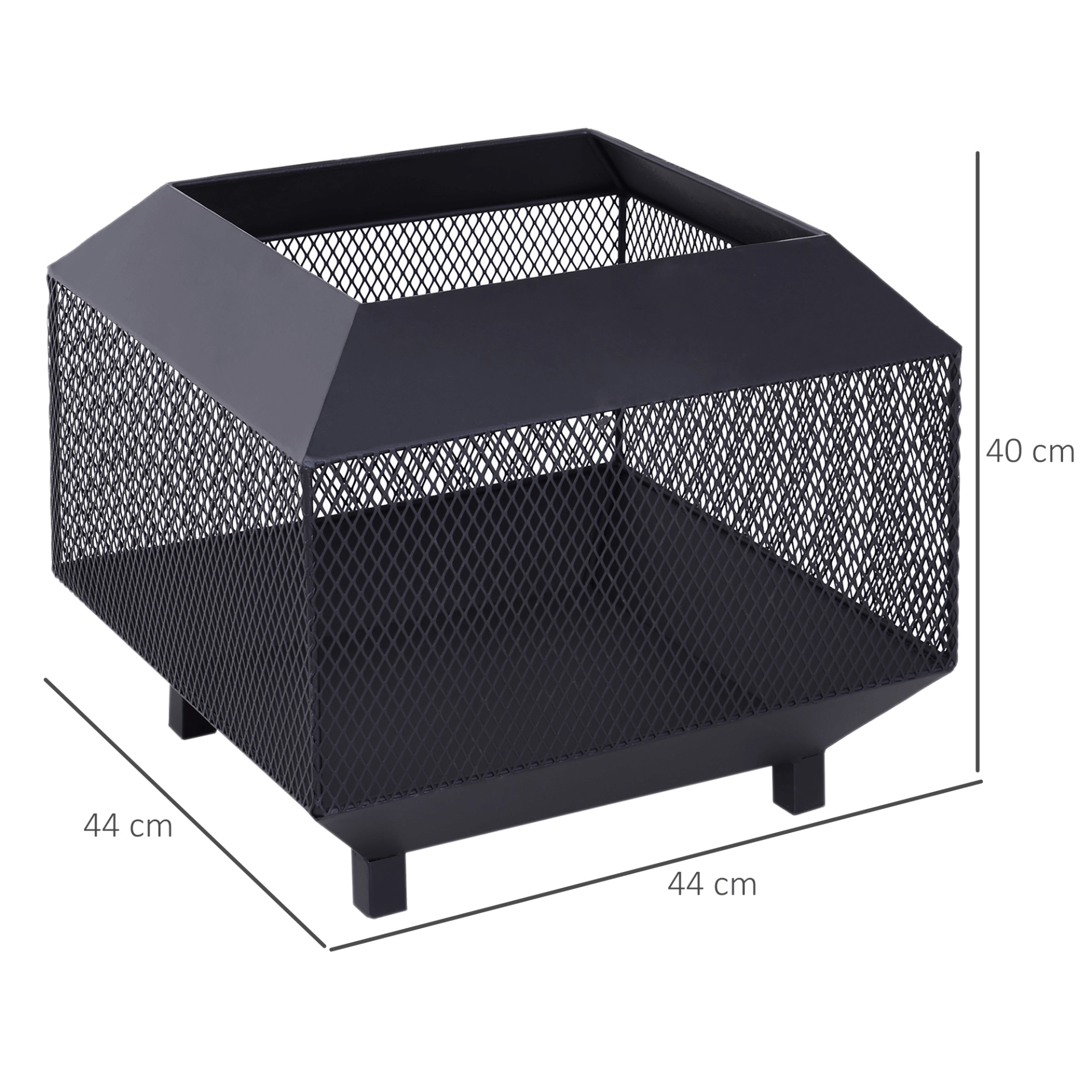 Square Metal Fire Pit - Enjoy Warm Outdoor Gatherings, Elevate your backyard with our Metal Fire Pit. Perfect for any outdoor event with a 360-degree fire view. Sturdy, heat-resistant, and ideal for all seasons.