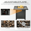 Outsunny 40000 BTU Propane Fire Pit Table - Black, Enhance your outdoor space with the Outsunny Propane Fire Pit Table, featuring smokeless design, lava rocks, and protective cover.