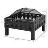 Outsunny Outdoor Fire Pit - Cozy Black Wood Burner, Enjoy cozy evenings with the Outsunny Fire Pit. Stylish, functional, and perfect for your patio or backyard gatherings.