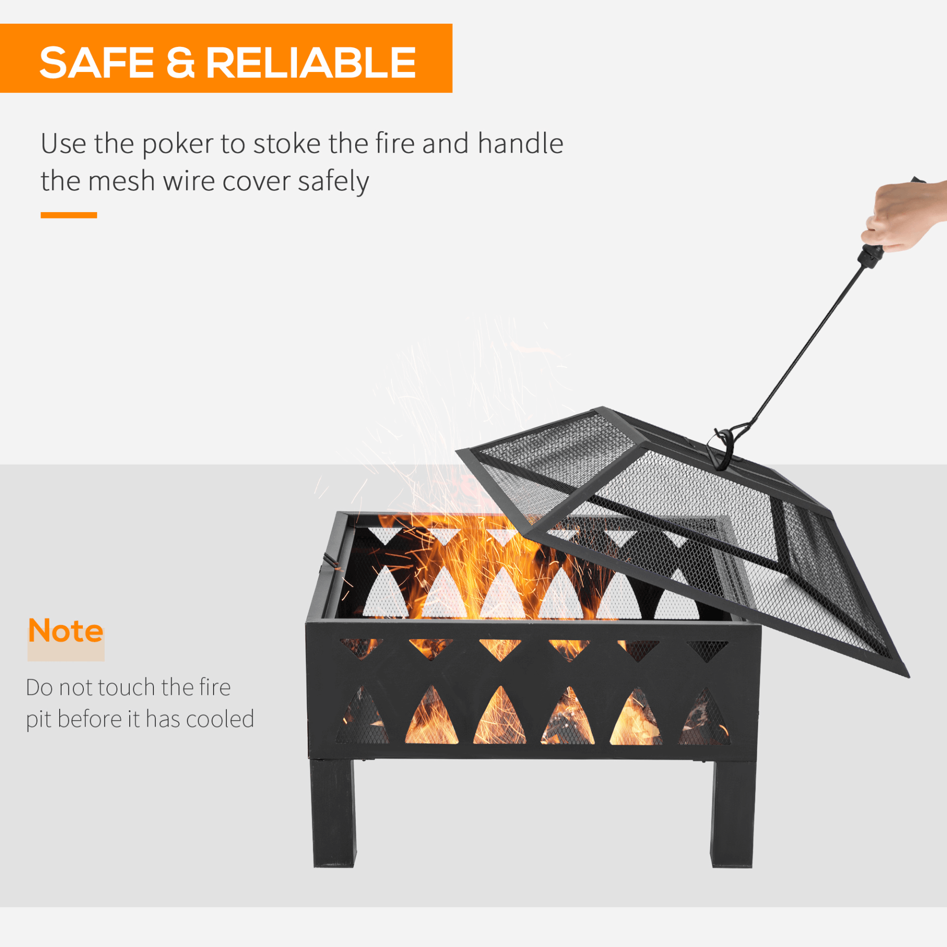 Outsunny Outdoor Fire Pit - Cozy Black Wood Burner, Enjoy cozy evenings with the Outsunny Fire Pit. Stylish, functional, and perfect for your patio or backyard gatherings.