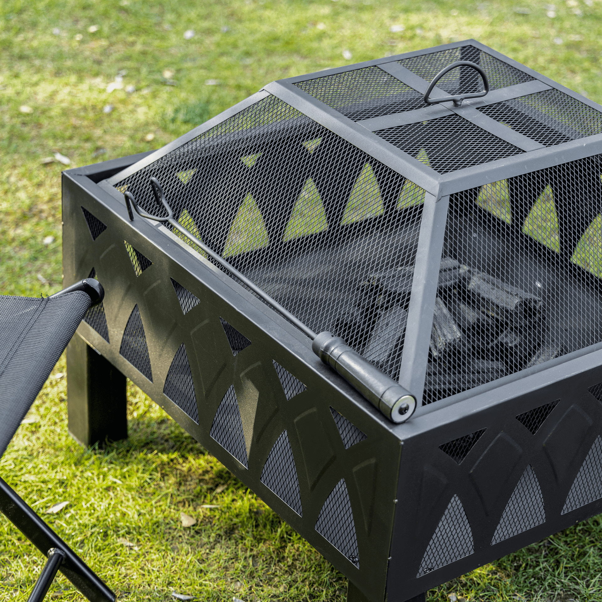 Outsunny Outdoor Fire Pit - Cozy Black Wood Burner, Enjoy cozy evenings with the Outsunny Fire Pit. Stylish, functional, and perfect for your patio or backyard gatherings.