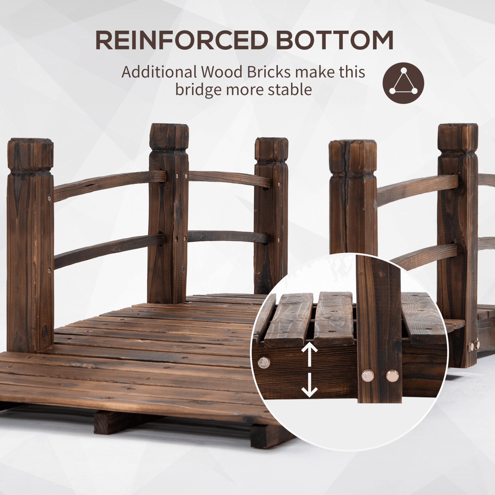 Wooden Garden Bridge | Stained Arc Outdoor Walkway, Elevate your garden with the Outsunny Wooden Garden Bridge. Ideal for ponds, streams, and yards, adding both rustic charm and functionality.