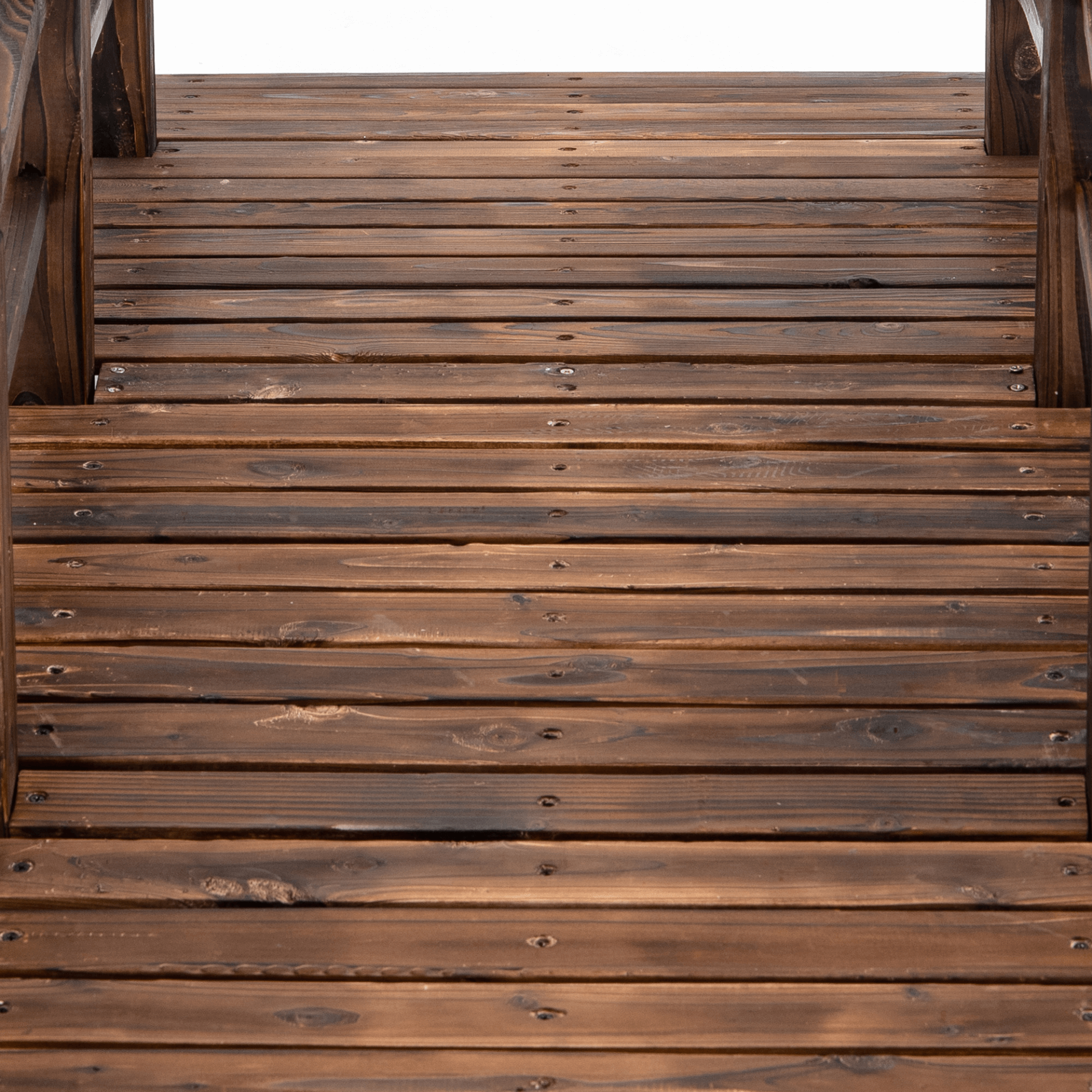 Wooden Garden Bridge | Stained Arc Outdoor Walkway, Elevate your garden with the Outsunny Wooden Garden Bridge. Ideal for ponds, streams, and yards, adding both rustic charm and functionality.