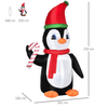 8ft Inflatable Christmas Penguin with LED Lights, Transform your yard into a festive wonderland with this 8ft Inflatable Christmas Penguin holding a candy cane. Perfect for holiday cheer!