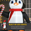 8ft Inflatable Christmas Penguin with LED Lights, Transform your yard into a festive wonderland with this 8ft Inflatable Christmas Penguin holding a candy cane. Perfect for holiday cheer!