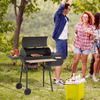 Trolley Charcoal BBQ Barrel Grill | Smoker & Heat Control, Upgrade your patio cooking with the versatile Trolley Charcoal BBQ Barrel Grill. Features offset smoker, BBQ, and charcoal grill in one. Perfect for large meals