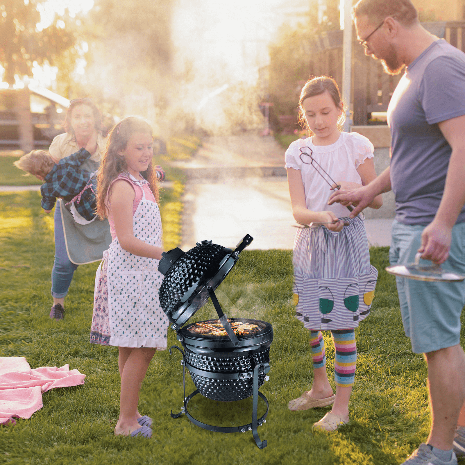 Ceramic Kamado BBQ Grill - Japanese Egg BBQ, Elevate your grilling with the Ceramic Kamado BBQ Grill. Perfect for BBQs, patios, balconies, and gardens. Experience Japanese-style barbecue today!