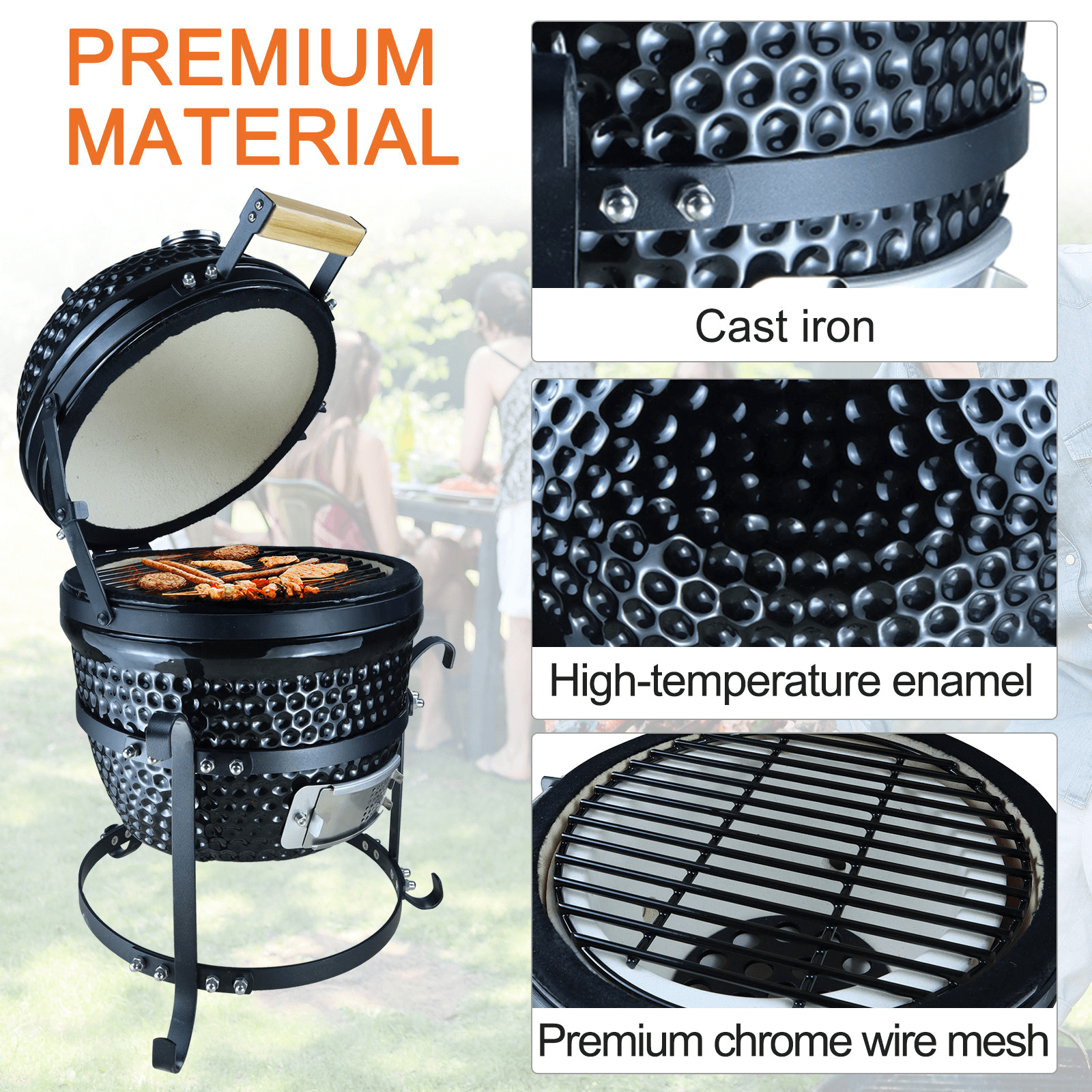 Ceramic Kamado BBQ Grill - Japanese Egg BBQ, Elevate your grilling with the Ceramic Kamado BBQ Grill. Perfect for BBQs, patios, balconies, and gardens. Experience Japanese-style barbecue today!