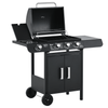 3+1 Gas Burner Barbecue Grill - Trolley BBQ with Side Burner, Upgrade your outdoor cooking with our 3+1 Gas Burner BBQ Grill. Features side burner, warming rack, side shelves, and storage cabinet.