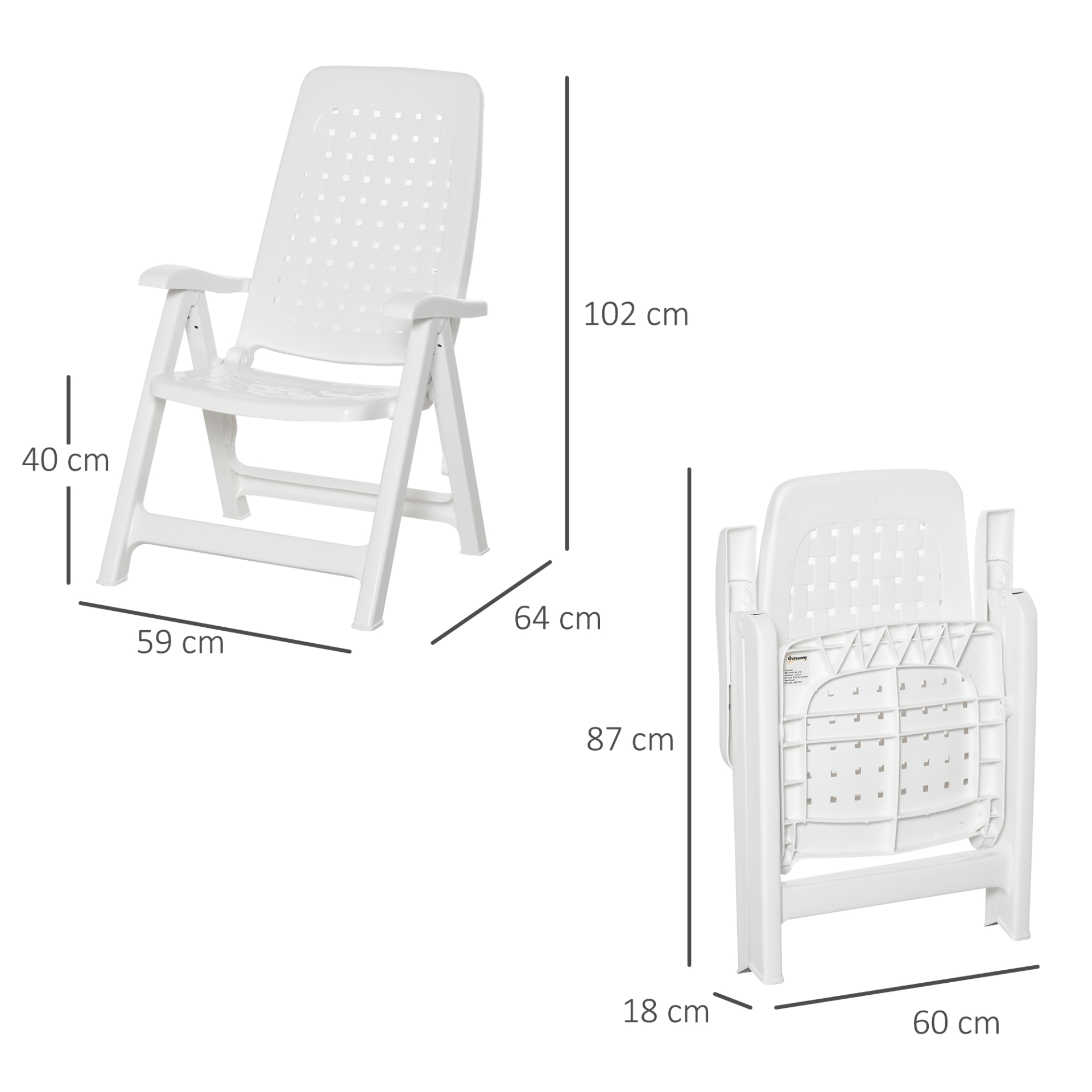 Set of 2 Folding Plastic Dining Chairs – Adjustable, Versatile folding plastic dining chairs with a 4-position adjustable backrest. Perfect for indoor & outdoor events, camping, and more. Comfortable and stylish.