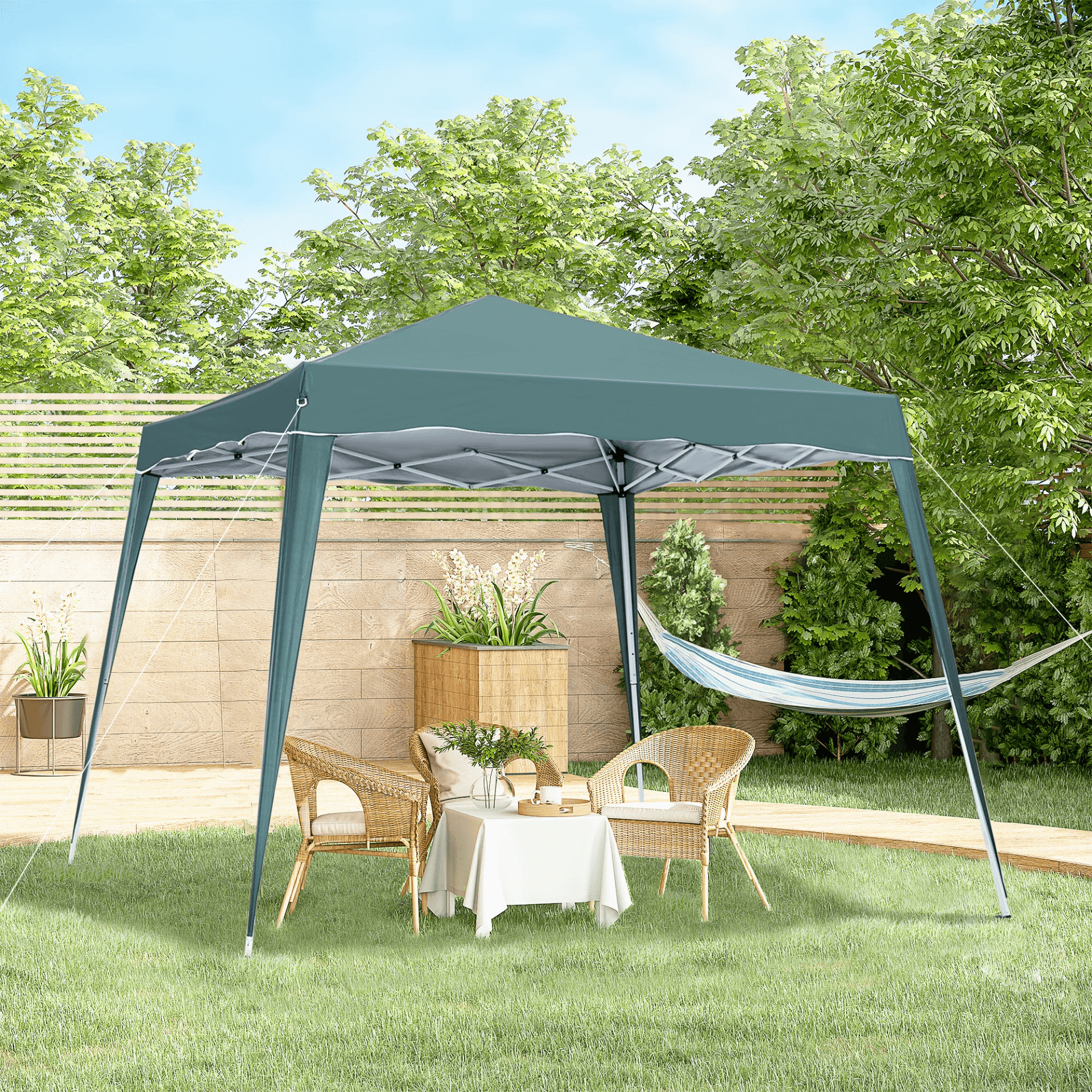 Heavy Duty 2.5M Pop-up Tent Gazebo - Green, Enjoy your outdoor events with the 2.5M Heavy Duty Pop-up Tent Gazebo. Easy set-up, perfect for picnics, pool parties, and sun shade protection.