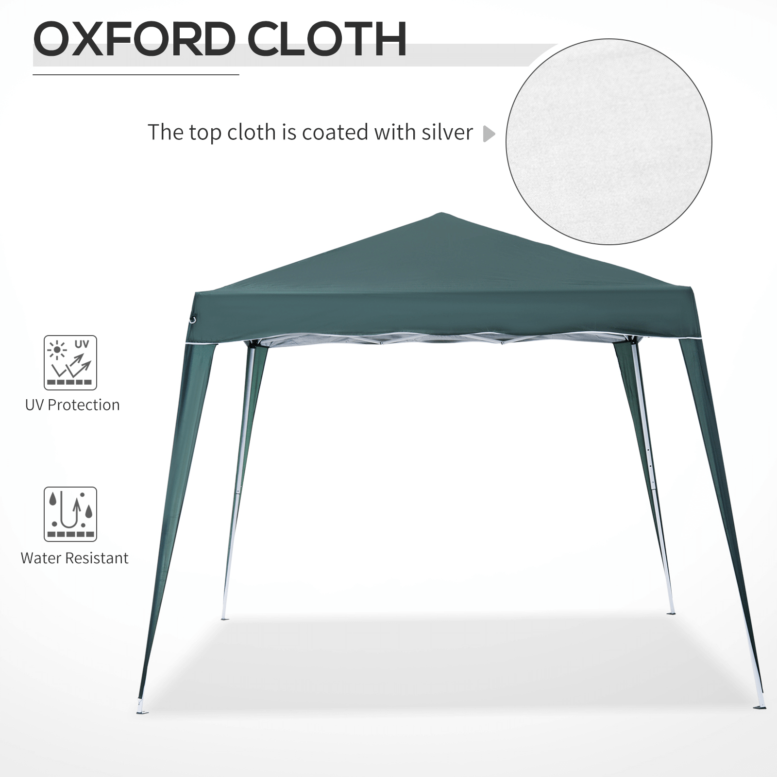 Heavy Duty 2.5M Pop-up Tent Gazebo - Green, Enjoy your outdoor events with the 2.5M Heavy Duty Pop-up Tent Gazebo. Easy set-up, perfect for picnics, pool parties, and sun shade protection.