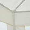 4M Hexagon Netting Gazebo Tent - Creamy White, Spacious creamy white patio canopy with mesh walls. Ideal for outdoor parties, featuring a hexagon shape and protective roof for sun protection.