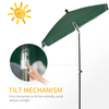 Aluminium Sun Parasol - Tilting Garden Umbrella, Green, Enjoy outdoor relaxation with a 2M x 1.25M tilting garden umbrella made from durable aluminium. Provides ample shade for all your activities.