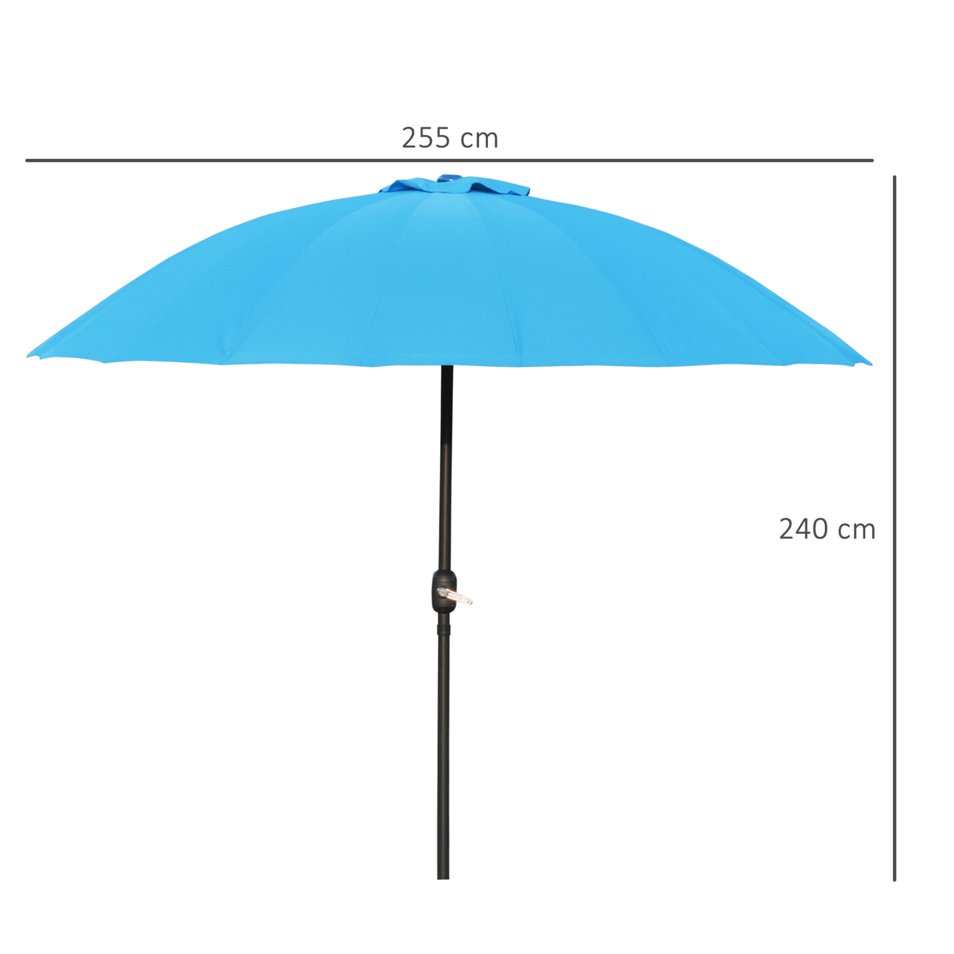 2.6m Turquoise Adjustable Parasol | Outdoor Sun Umbrella, Enhance your garden with a 2.6m turquoise adjustable parasol. Enjoy shade anytime with its tilting design and sturdy metal frame. Perfect for patios.