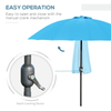 2.6m Turquoise Adjustable Parasol | Outdoor Sun Umbrella, Enhance your garden with a 2.6m turquoise adjustable parasol. Enjoy shade anytime with its tilting design and sturdy metal frame. Perfect for patios.