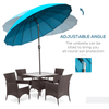 2.6m Turquoise Adjustable Parasol | Outdoor Sun Umbrella, Enhance your garden with a 2.6m turquoise adjustable parasol. Enjoy shade anytime with its tilting design and sturdy metal frame. Perfect for patios.