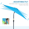 2.7M Tilting Blue Parasol - UV-Resistant Outdoor Umbrella, Upgrade your garden with the 2.7M Blue Tilting Parasol. Features a durable aluminum frame, UV-resistant fabric, and adjustable tilt for perfect shading.